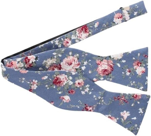 Mytieshop Men's Floral Bow Tie (Self Tie) Great for Weddings, Elopement, Wedding Shoot, Photography, gifts....