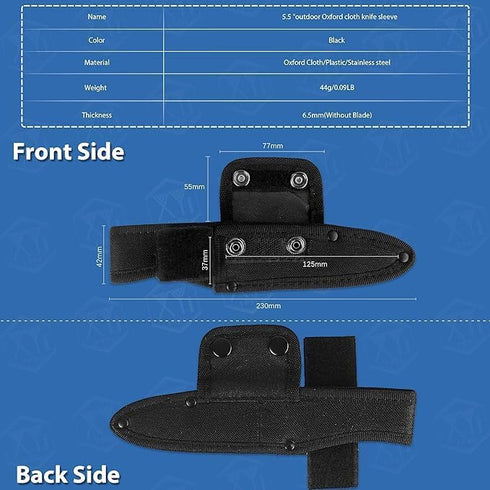 XYJ Universal Knife Sheath Oxford Cloth Camping Knives Sleeves Case Edge Guards Blade Protectors (Black, 5.5 * 2 inch)...