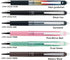 Pilot Japan Frixion Point Knock Design Series 6 Packs With Kanji LOVE Sticker, Black line, Gunmetal, Pink, Frost Green, Modern Wood, 5.59 x 0.41 0...