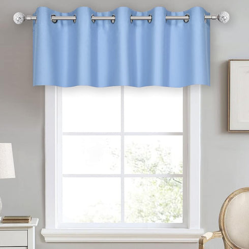 DECOVSUN Light Sky Blue Valances for Windows 70X18 Inches Blackout Thermal Insulated Valance with Grommet Top for Kitchen Living Room Short Straig...