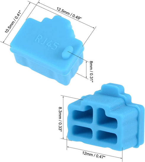 uxcell 20pcs RJ45 Silicone Protectors Ethernet Hub Port Anti Dust Cap Cover, Blue...