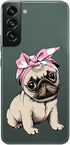 Blingy's for Samsung Galaxy S22 Case, Fun Pug Design Cute Dog Pattern Cartoon Animal Style Transparent Soft TPU Protective Clear Case Compatible f...