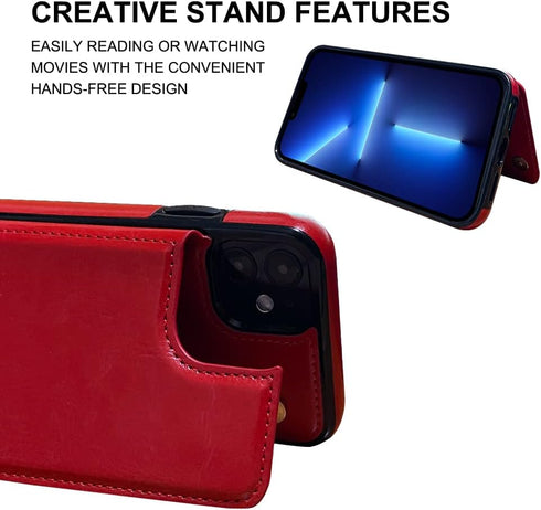 MIDOLA Wallet Case for iPhone 11 with Card Holder Cover Cell Phone Leather Protective Purse 6.1 Inch Red...