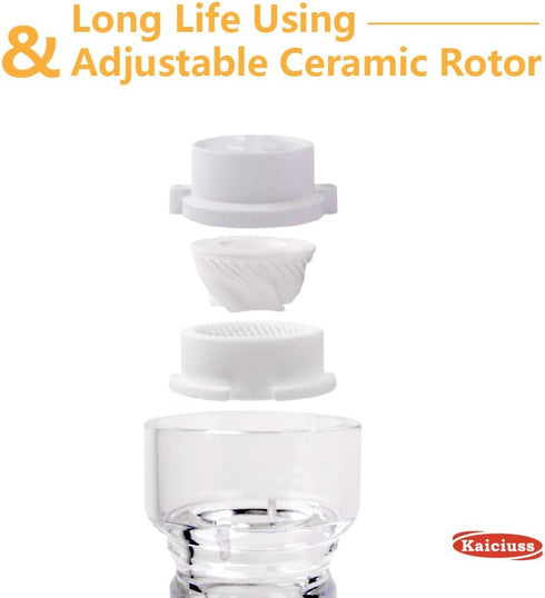 Salt Pepper Grinder Mill Arcylic,the Best Peppercorn Grinder with Adjustable Mill-Clear...