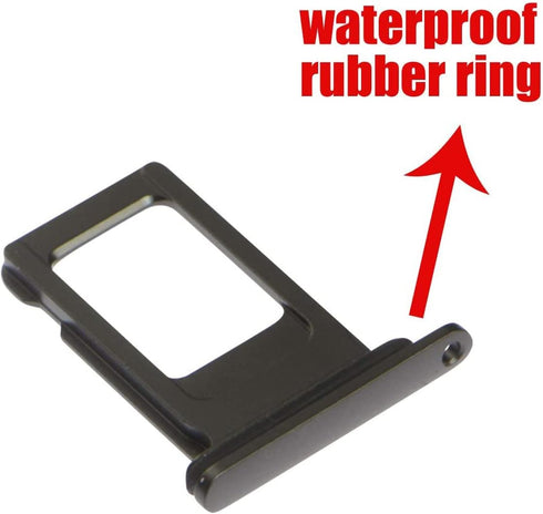SIM Card Tray Holder Slot Replacement for iPhone XR (Black) with Waterproof Rubber Ring and Eject Pin (Single Sim Version)......