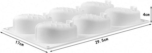 6 Cavity Large Leaf Baking Pan Silicone Molds for Chocolate Candy Gummy Gelatin Jello Jelly Mousse Cake Soap Bath Bombs Crayons Wax Melt Plaster I...