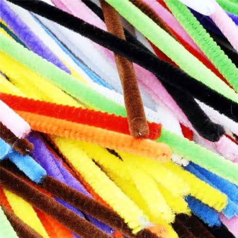Carykon Super Fuzzy Chenille Stems Pipe Cleaners, Pack of 100 (Black)...