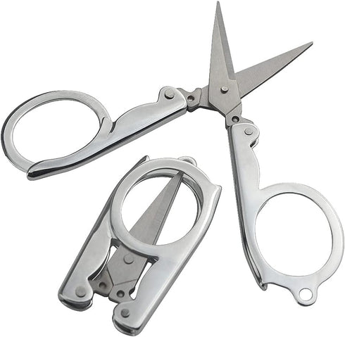 12Pcs Small Folding Scissors Portable Travel Scissors Stainless Steel Cutter Mini Scissors Set for Home Office and Travel Trip Scissors...