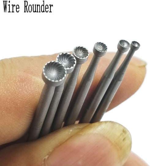 Luo ke 1.8mm - 4mm Round Cup Burr 3/32'' Shank Cup Burs Jewelry Wire Rounding Bits Wire Rounder for Rotary Tools (Pack of 6)...