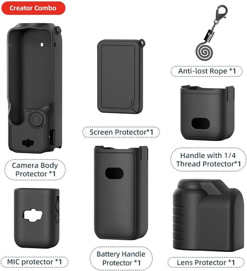 Gimbal Silicone Protective Case Cover for DJI Osmo Pocket 3, All-Round Protection Handheld Camera Lens Screen Protector Guard Protection...