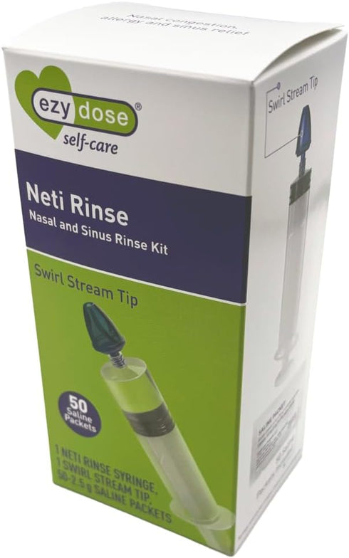 EZY DOSE Sinus and Allergy Relief Syringe, Nose Rinse Kit for Home or Travel, Nasal Irrigation for Sinus Pressure and Congestion Relief, Easy to U...