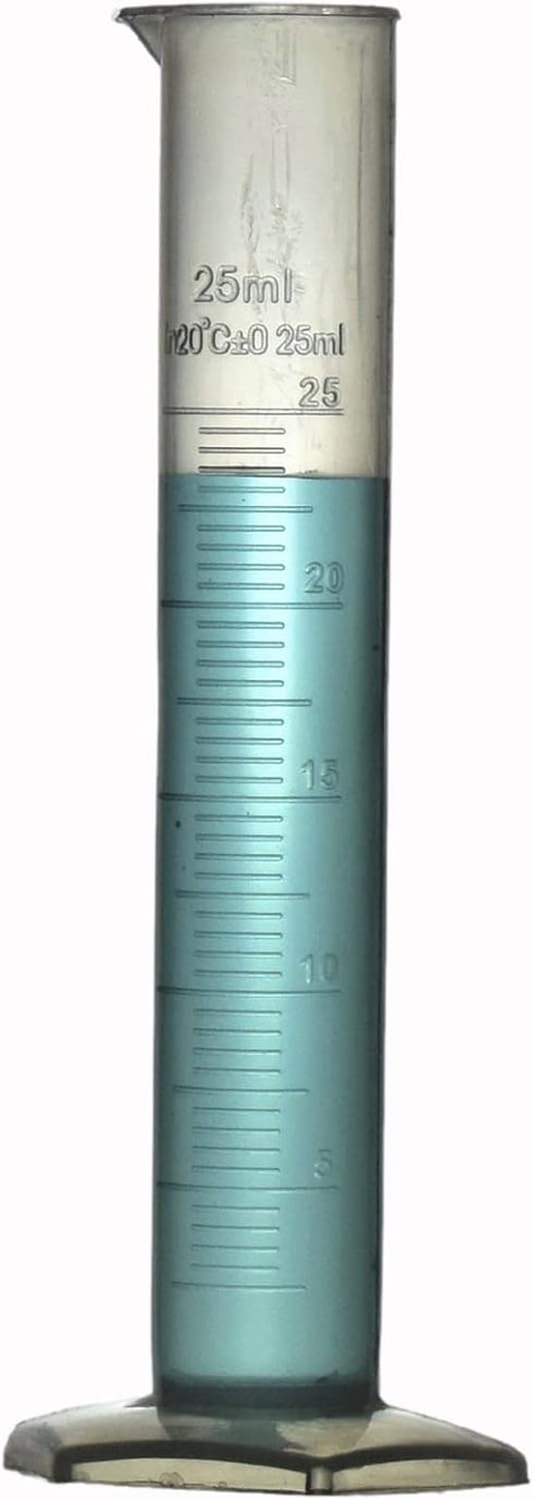 Graduated Measuring Cylinder Polypropylene Plastic 25ml 10-Pack (25ml, 10)...