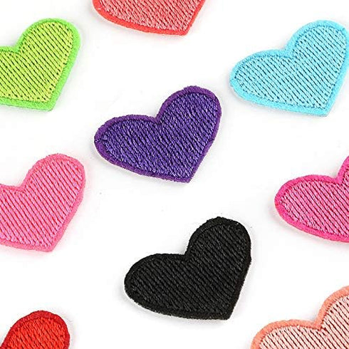 MSCFTFB 33 Pieces Small Heart Iron on Patches Sew Embroidered Patches Appliques Garment Embellishments for Clothing Jackets Backpack Shoes Repairi...