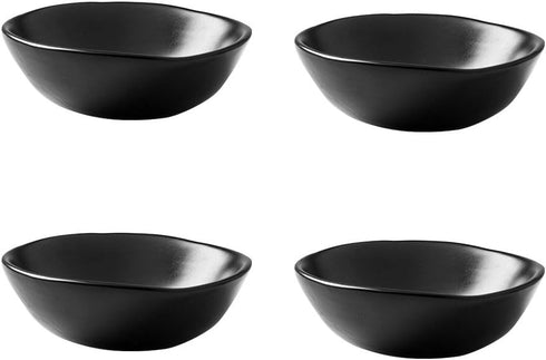 Classic Matte Ceramic Sauce Dishes Sushi Dipping Bowls Appetizer Plates with Irregular Ddge for Kitchen3.2'' (Set of 4)...