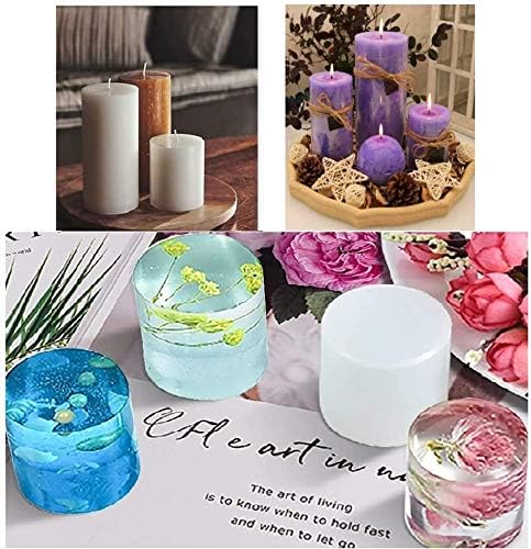 2 Sizes Candle Molds for Candle Making Silicone Candle Molds Epoxy Resin Casting Mould for DIY Crafts Aromatherapy Wax Soaps Flower Insect Specime...