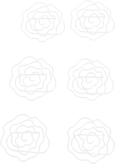 Paperclips Set, Metal Decorative Exquisite 50pcs Flower Paper Clips Cute for Office for Scrapbooking (White)...