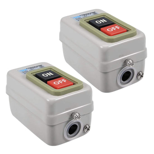 380V 15A 2.2kW 3P 3 Phase ON/Off BS216B Self Lock Push Button Power Switch Mechanical Equipment Control Station 2Pcs...