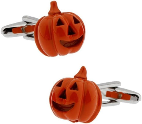 Pumpkin Halloween Jack O Lantern Pair Cufflinks in a Presentation Gift Box & Polishing Cloth...