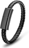 Bracelet USB Charging Cable Data Charging Cord for iPhone- Portable Travel Durable Braided Leather Charging Wrist Clasp USB for Apple iPhone Plus ...