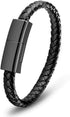 Bracelet USB Charging Cable Data Charging Cord for iPhone- Portable Travel Durable Braided Leather Charging Wrist Clasp USB for Apple iPhone Plus ...