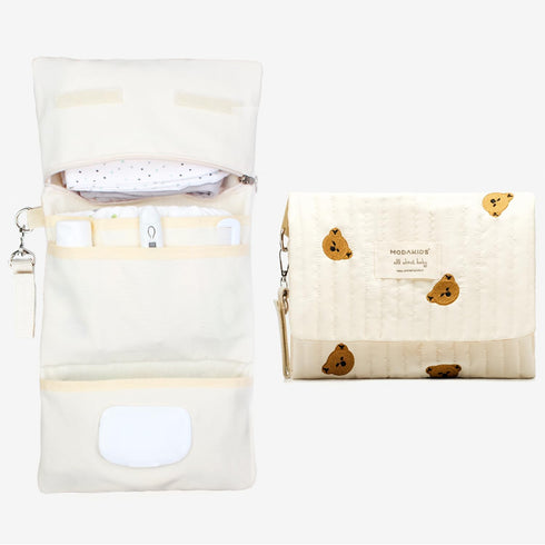 Baby Bag Organizer, Portable Baby Stroller Mini Diaper Bag Handbag Travel Set with, Quilted Baby Bag with Stroller Straps and Foldable Newborn Bab...