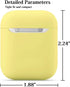 Full Protective Silicone Case Compatible with Airpods 1 and 2 No Keychain Cover Accessories Front LED Visible Supports Wireless Charging (Yellow)...