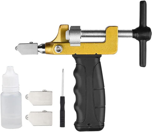 2 in 1 Glass Tile Cutter Breaker with Oiling Hole, Manual Hand Tool for Home DIY Cutting Breaking Glass, Mirror, Ceramic Tile, Glazed Tile (Type A...