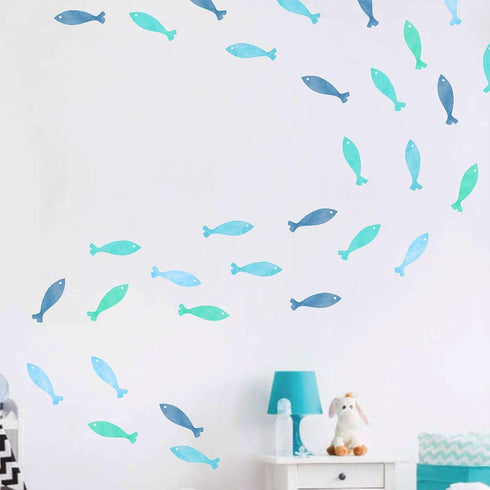 Fish Wall Decals - Ocean & Kids Peel & Stick Removable Wall Stickers for Nursery Room Decor...