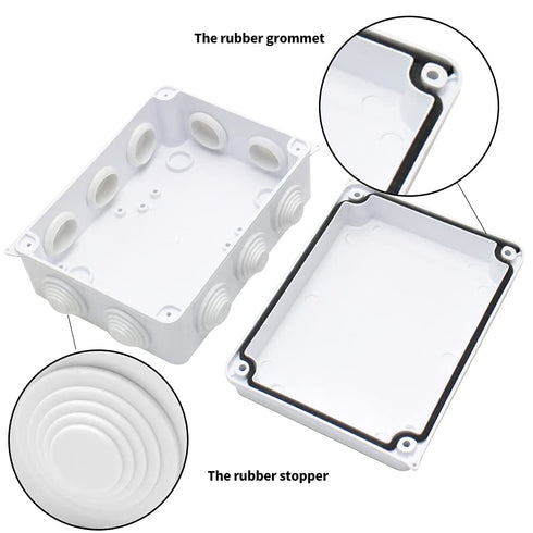 MAKERELE IP65 Watertight Electrical Box Plastic Waterproof Dustproof Universal Electrical Project Enclosure White 5.9”×4.3”×2.8”inch(150×110×70mm)...