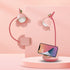 Pink Desk Lamp with Clamp, Rechargeable LED Small Desk Lamp, Adjustable Gooseneck, Dimmable Cute Desk Lamp for Kids Girls Bedroom Dorm Office?Ligh...