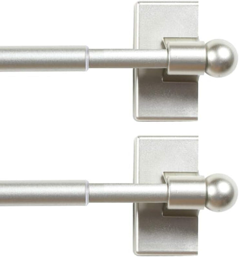 H.VERSAILTEX 2 Pack Magnetic Curtain Rods for Metal Doors Top and Bottom Multi-Use Adjustable Appliances for Iron and Steel Place, Petite Ball End...