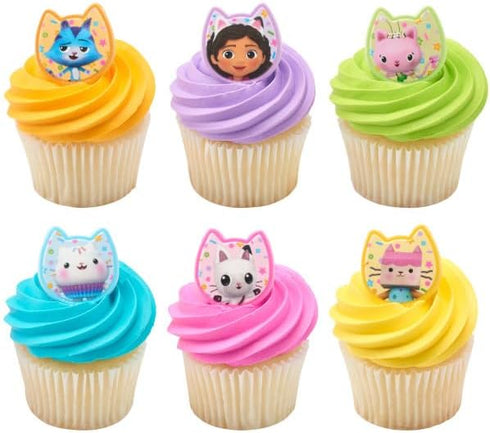 Gabby's Dollhouse Magical Cupcake Rings Toppers 24 Count...