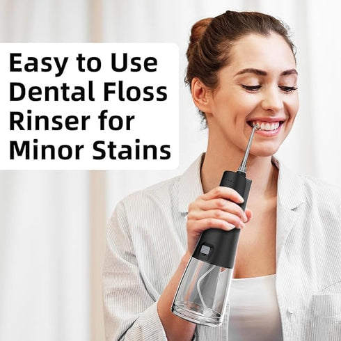Water Flosser for Teeth Cleaner Rechargeable Oral Irrigator 4 Modes 300ML IPX7 Waterproof Powerful Battery Portable Water Dental Pick for Home Tra...