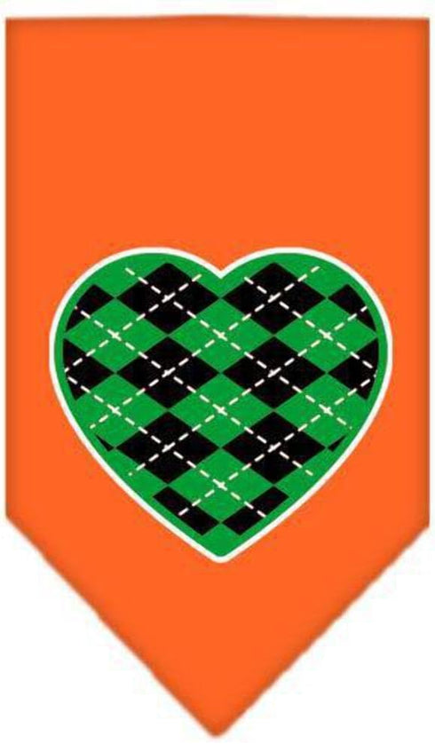 Pet and Dog Bandana Screen Printed, Green Argyle Heart Gray Small...