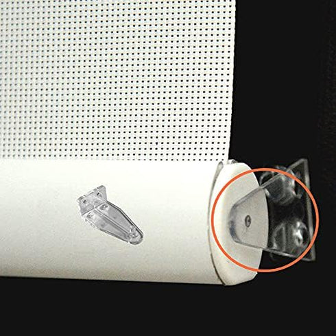 4pcs Hold Down Bracket for 1" Mini Blinds Bottom Rail Hold Clips Clear Plastic with Install Screws...
