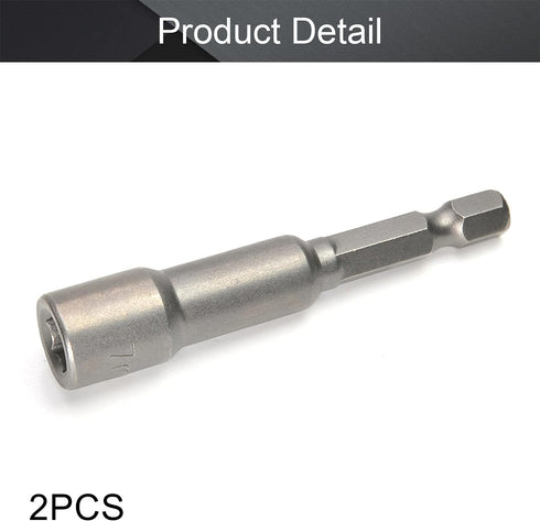 Utoolmart 1/4" Quick-Change Hex Shank 7mm Nut Setter Driver Drill Bit, 65mm Length, Metric With-magnetic 2Pcs...