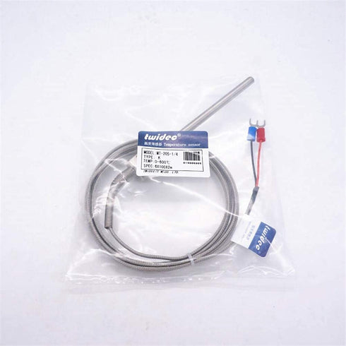 Twidec/2M NPT 1/4"inch (6X100MM) Pipe Thread Temperature Sensor Probe Two Wire Temperature Controller (0~600?) 304 Stainless Steel K Type Thermoco...