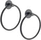 Towel Holder for Bathroom Matte Black Towel Ring, 2pcs Adhesive Wall Mounted Hand Towel Holder, Towel Hanger for Bath&Kitchen Organizer, Stainless...