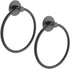 Towel Holder for Bathroom Matte Black Towel Ring, 2pcs Adhesive Wall Mounted Hand Towel Holder, Towel Hanger for Bath&Kitchen Organizer, Stainless...