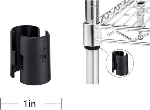 24 Pack Pairs Wire Shelving Shelf Lock Clips for 1 Inch Post - Shelving Sleeves Replacements for Wire Shelving System (24 Pcs 1 Inch Dia)...