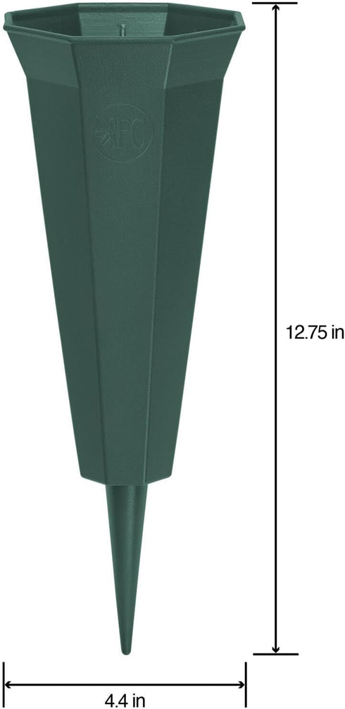 FloraCraft Affinity Plastic Cemetery Vase with Permanent Spike 4.4 inch x 12.75 inch Green...