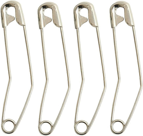50PCS 54mm(2.1") Curved Safety Pins Silver Quilting Basting Pins, Bent Safety Pins for for Art Sewing,Crafting, Knitting,Garment Fastening and Jew...