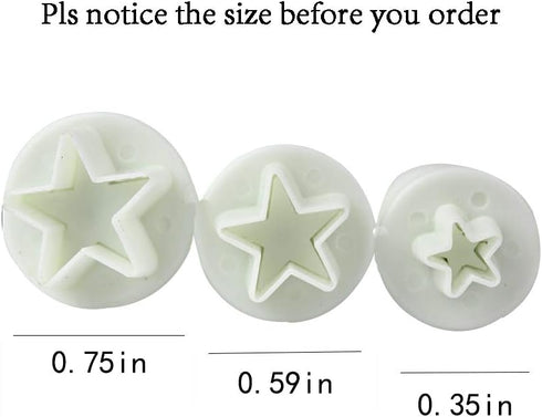 Star Small Fondant Plunger Cutter Set Cake Cookies Decorating Tool Mold-Tiny 3 Pieces?Mini?...