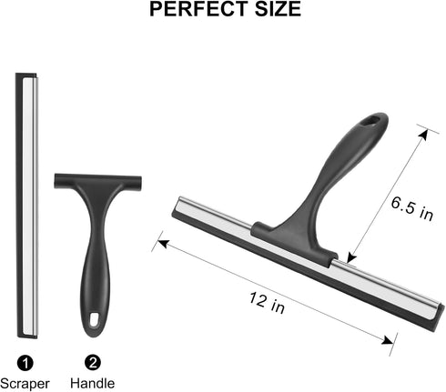 SetSail Shower Squeegee for Glass Doors Stainless Steel Squeegee for Shower Glass All-Purpose Window Squeegee for Tile Shower Walls, Bathroom, Sin...