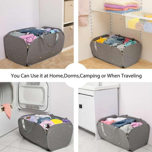 Tear Proof Pop Up Laundry Hampers, with Strong Handles Laundry Hamper, Easy to Carry & Go Up and Down Stairs, Honeycomb Mesh-Breathable, Easy to C...