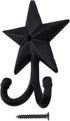 Coat Hook Hat Horse Hook Vintage Wrought Iron Wall Mounted Screws Included Wall Hook (Star)...