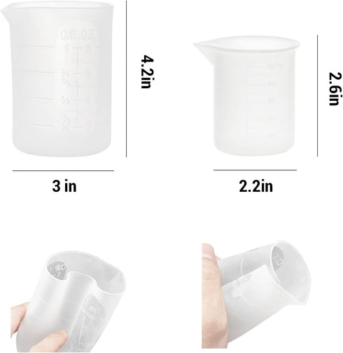 Gartful 250ml & 100ml Silicone Measuring Cups, Silicone Mixing Cups for Epoxy, Resin Arts, Glue, Jewelry Casting Molds, Acrylic Paint Pouring, Cup...