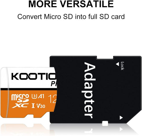 KOOTION 128GB Micro SDXC UHS-I U3 V30 A1 Memory Card - High Speed TF Card for Phone, Camera...