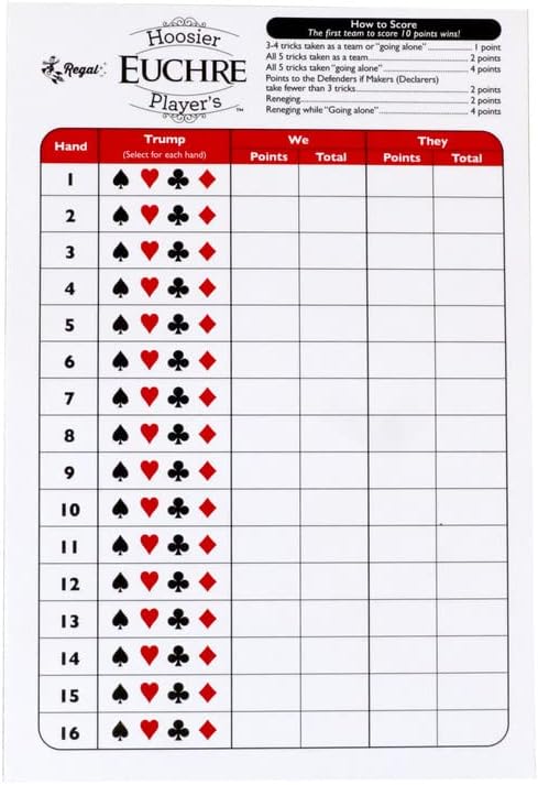 Regal Games Euchre Card Games 2 Pack - Adult Playing Card Game Set with Score Sheets - Family Fun Game Night - Ideal for 2-4 Player...