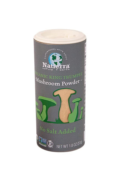 Natierra Organic King Trumpet Mushroom Powder - No Salt Added Seasoning - 1.8 Ounce,1 Pack...